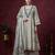 White floral printed cotton kurta set