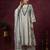 White floral printed cotton kurta set