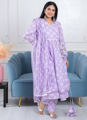 Lavender lotus 3 piece suit set 3