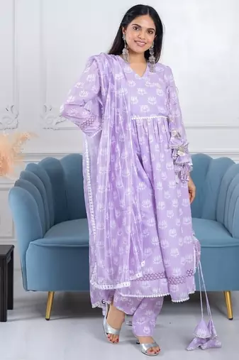 Lavender lotus 3 piece suit set