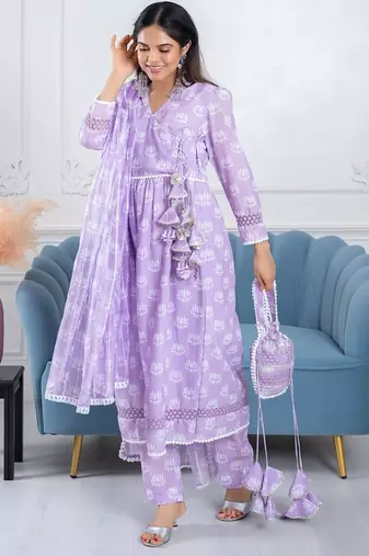 Lavender lotus 3 piece suit set