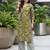 Green floral printed viscose rayon kurta set