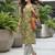 Green floral printed viscose rayon kurta set
