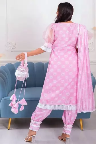 Pink lotus 3 piece suit set