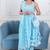 Sky blue lotus 3 piece suit set