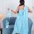 Sky blue lotus 3 piece suit set