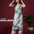 Blue floral printed viscose rayon kurta set