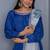 Aarohi blue peacock broach 3 piece suit set