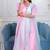 Baby pink 3 piece suit set with embellished dupatta