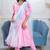 Baby pink 3 piece suit set with embellished dupatta