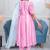 Baby pink 3 piece suit set with embellished dupatta