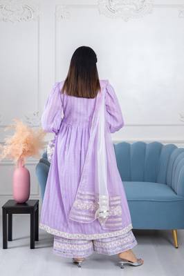 Lavender bandhani gota 3 piece suit set 3