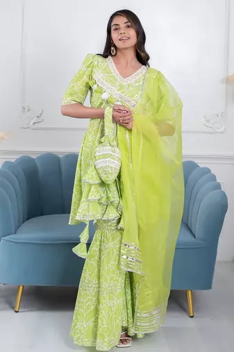 Green gota 3 piece suit set