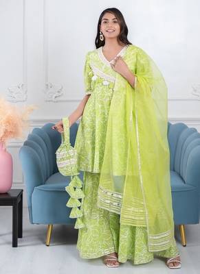 Green gota 3 piece suit set 2