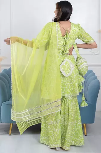 Green gota 3 piece suit set