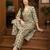 Green floral printed viscose rayon kurta set