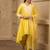 Sun kissed yellow hand embroidered  a- line chanderi suit