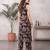 Black floral printed viscose rayon kurta set