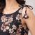 Black floral printed viscose rayon kurta set