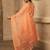 Amber peach hand embroidered  a line suit