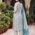 Turquoise floral printed cotton kurta set