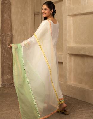 Ira ivory hand embroidered  a line suit 3