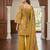 Yellow floral printed cotton kurta set