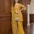 Yellow floral printed cotton kurta set