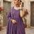 Purple floral printed cotton kurta set