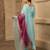 Pastel blue hand embroidered  silk suit