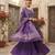 Purple floral printed cotton kurta set