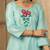 Pastel blue hand embroidered  silk suit