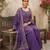 Purple floral printed cotton kurta set