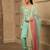 Mint green hand embroidered  silk suit