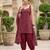Burgundy floral printed cotton kurta set