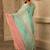 Mint green hand embroidered  silk suit