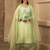 Pastel green hand embroidered silk suit