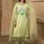 Pastel green hand embroidered silk suit