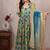 Pastel yellow madhubani art print a line suit set