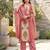 Pink floral printed cotton kurta set