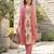 Pink floral printed cotton kurta set