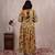 Pastel green kani work print a line suit set