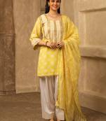 Yellow cotton farshi salwar suit set