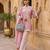 Mauve floral printed cotton kurta set