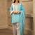 Sky blue cotton farshi salwar suit set