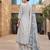 White floral printed cotton kurta set