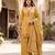 Mustard floral printed cotton kurta set