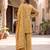 Mustard floral printed cotton kurta set