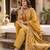 Mustard floral printed cotton kurta set