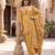 Mustard floral printed cotton kurta set